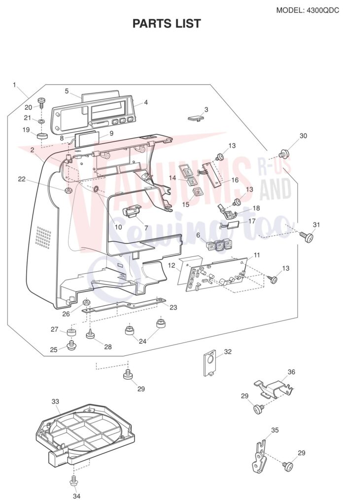 Janome 4300QDC-B exploded schematic diagram (page 6)