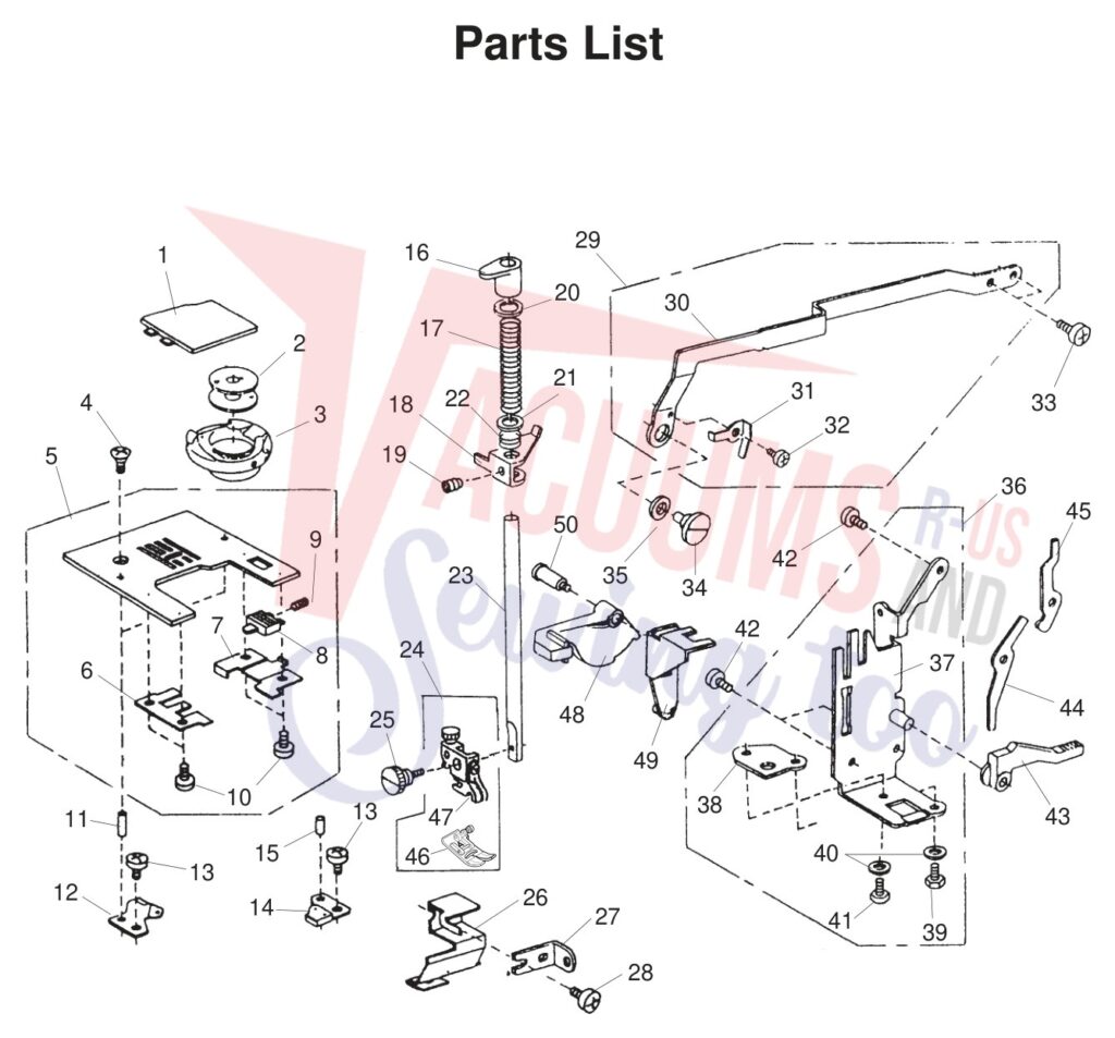 Janome 4400 exploded schematic diagram (page 6)
