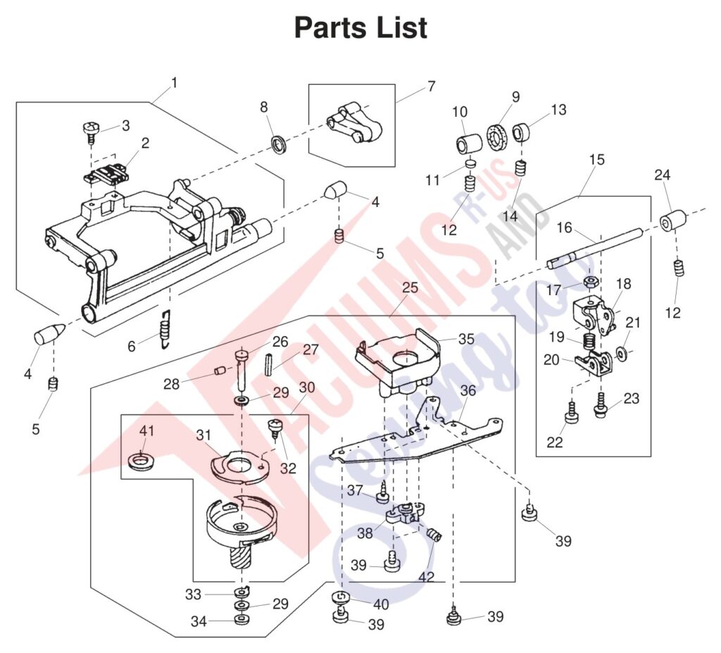 Janome 4400 exploded schematic diagram (page 7)