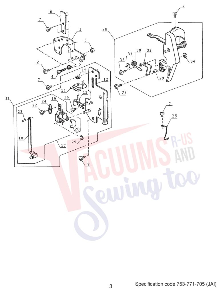 Janome 4618LE exploded schematic diagram (page 4)