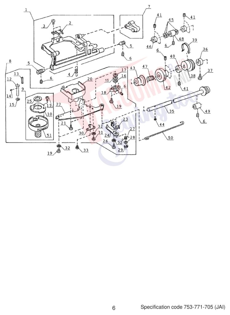 Janome 4618LE exploded schematic diagram (page 7)