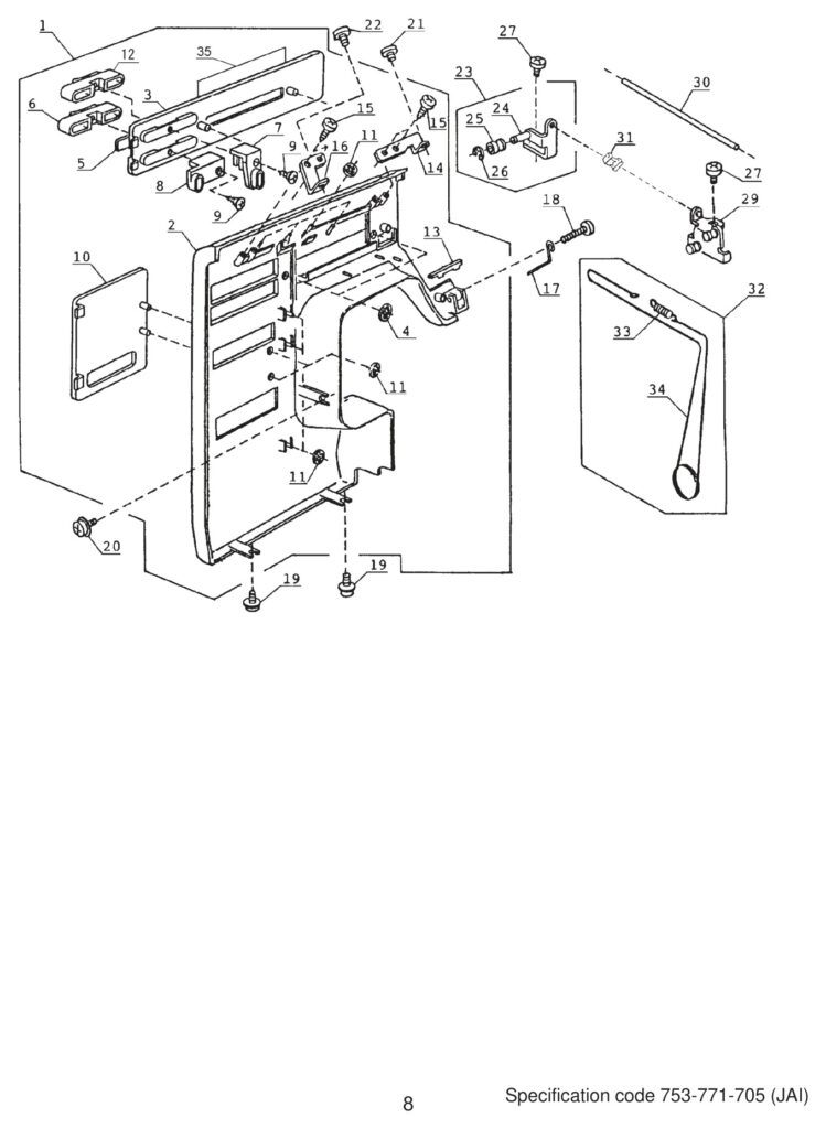 Janome 4618LE exploded schematic diagram (page 9)