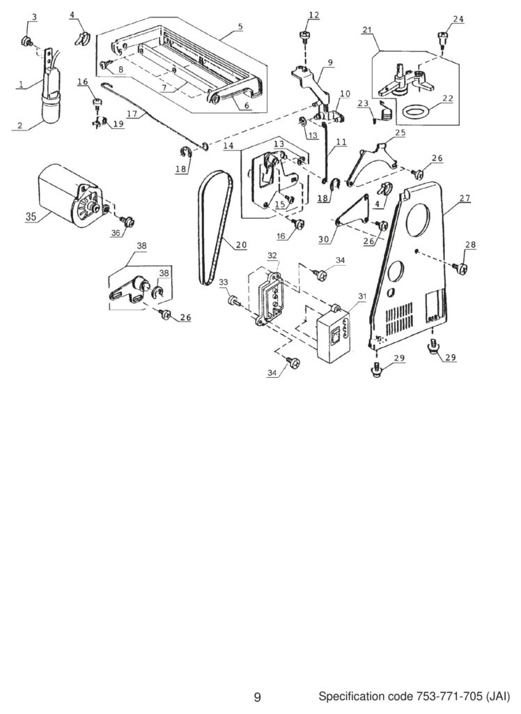 Janome 4618LE exploded schematic diagram (page 10)