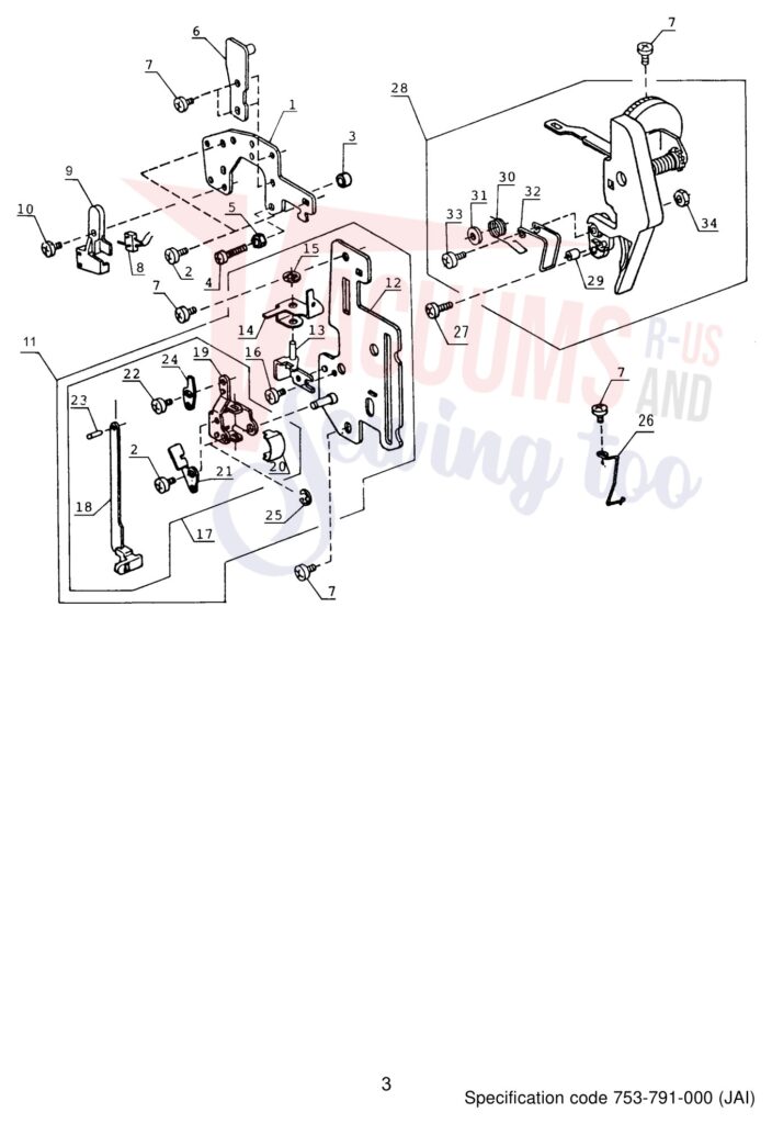 Janome 4623LE exploded schematic diagram (page 4)