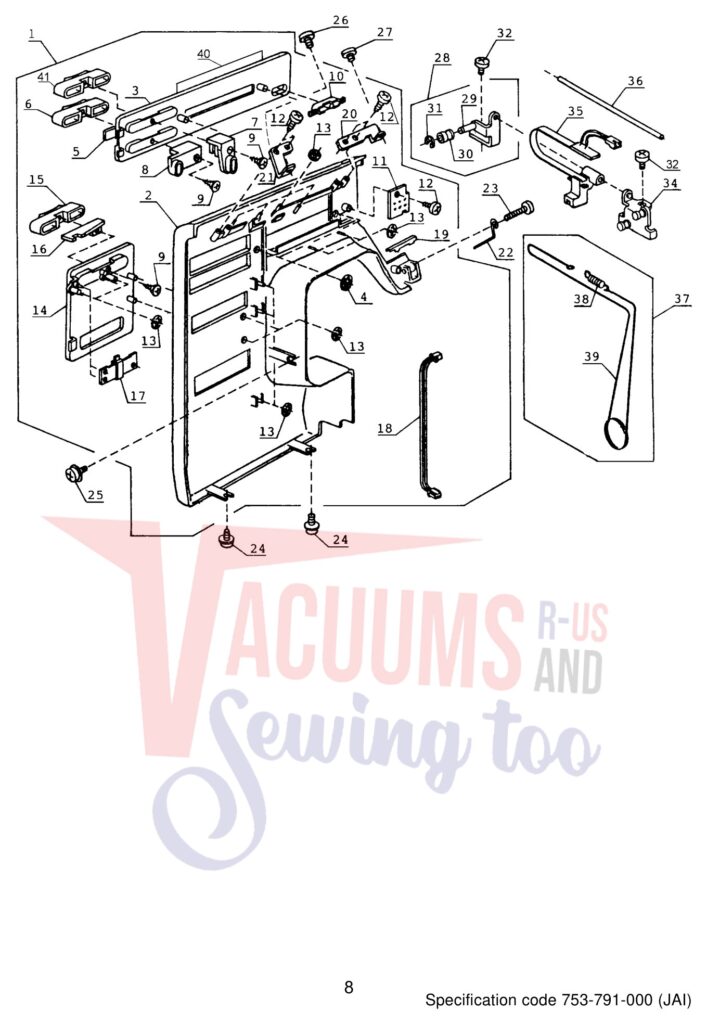 Janome 4623LE exploded schematic diagram (page 9)