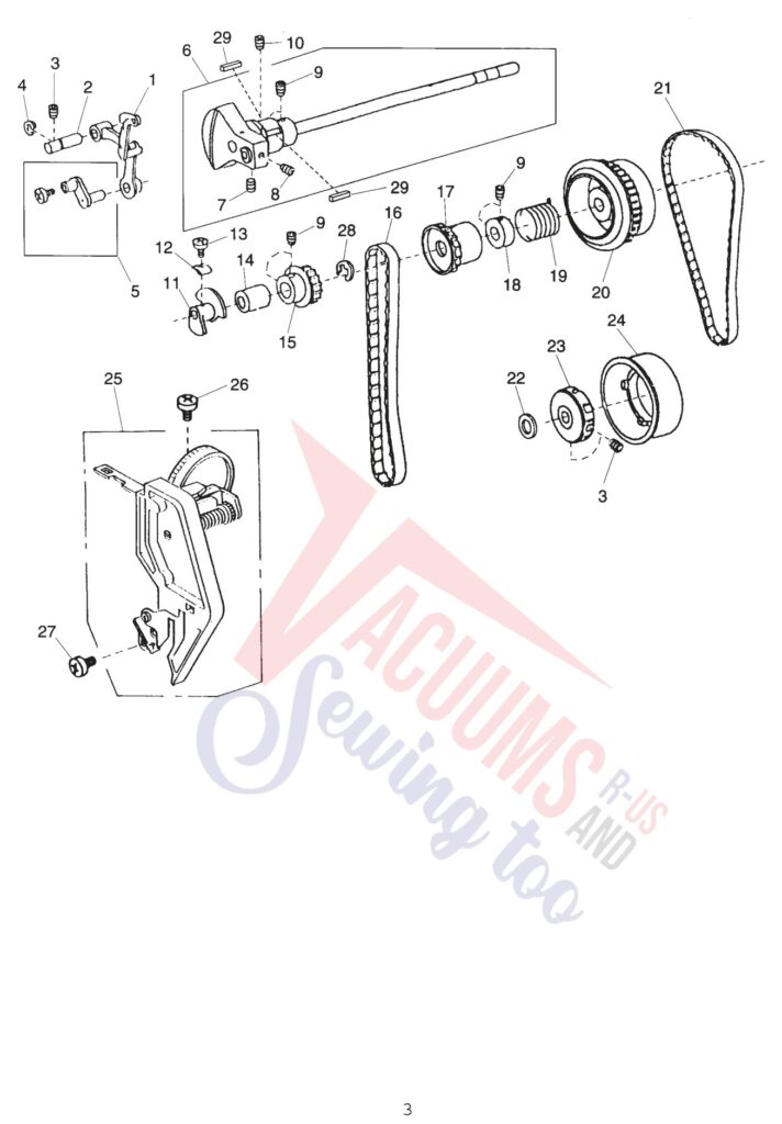 Janome 4800 exploded schematic diagram (page 3)