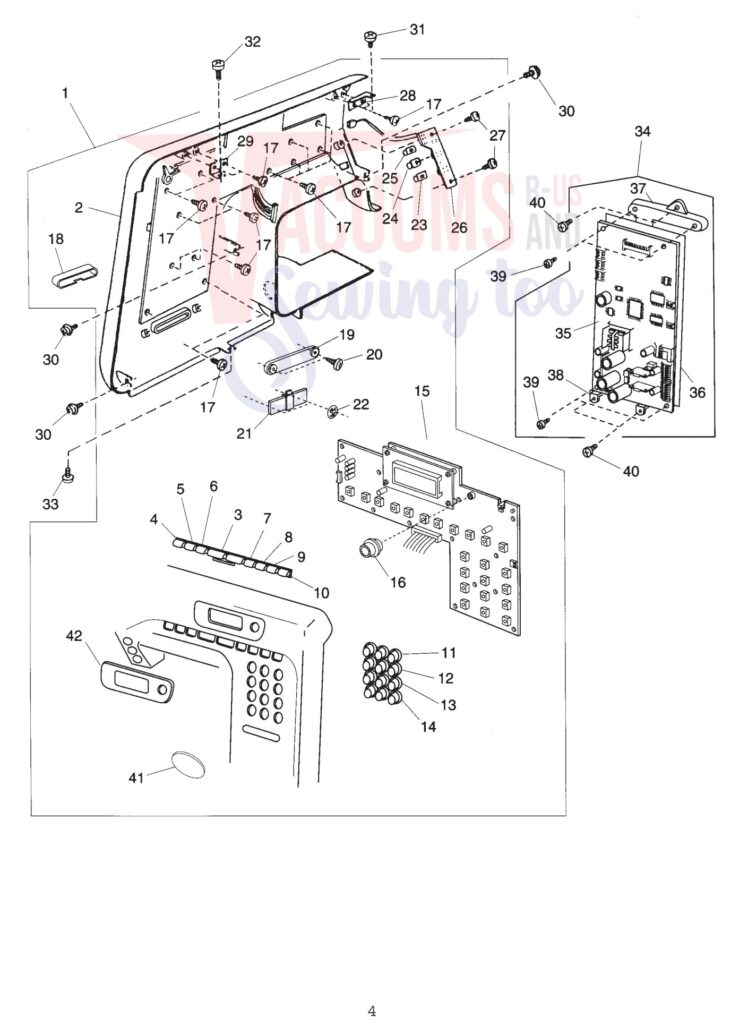 Janome 4800 exploded schematic diagram (page 4)