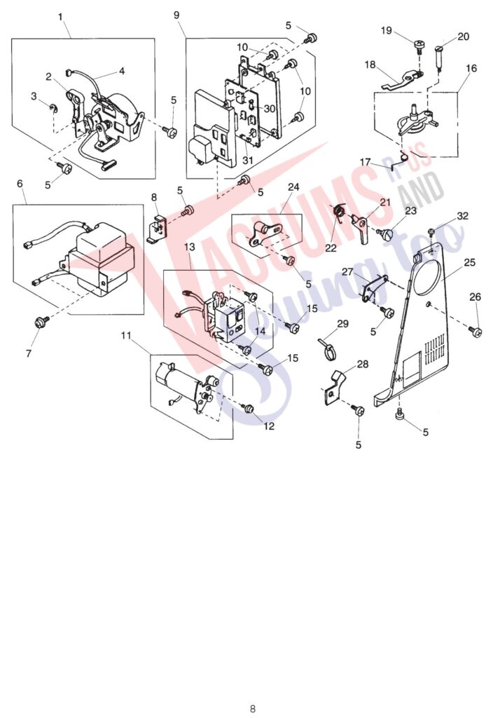 Janome 4800 exploded schematic diagram (page 8)