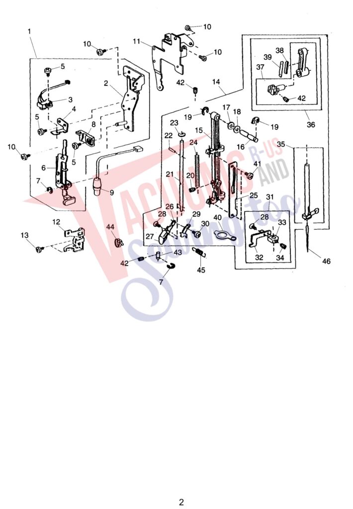 Janome 4800QC exploded schematic diagram (page 2)