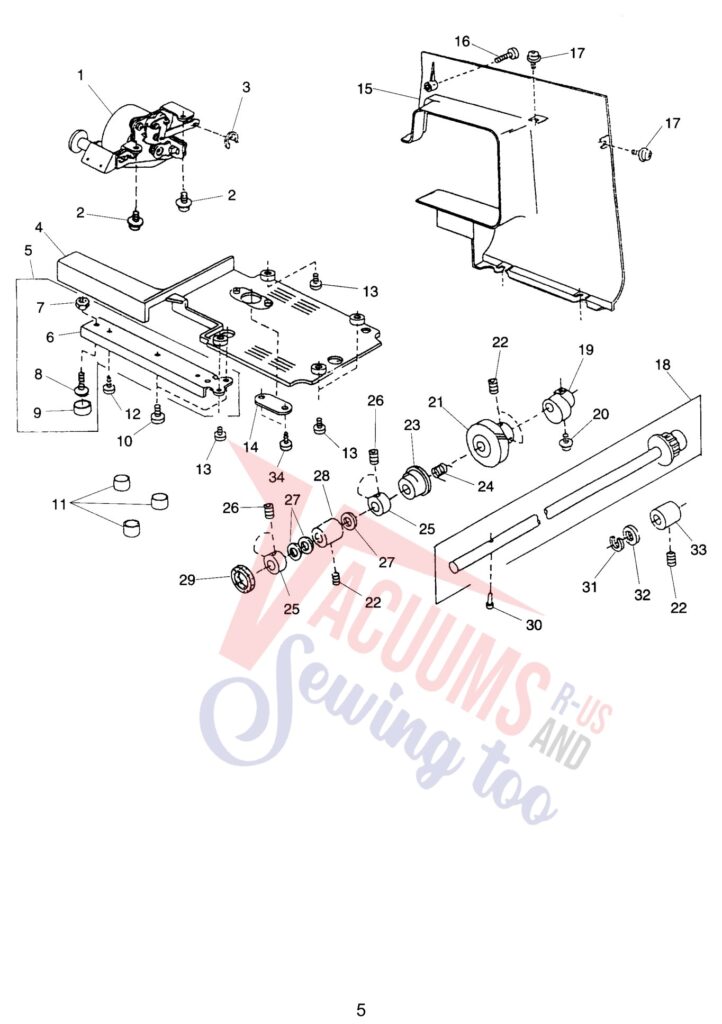 Janome 4800QC exploded schematic diagram (page 5)