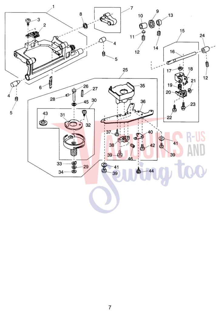Janome 4800QC exploded schematic diagram (page 7)