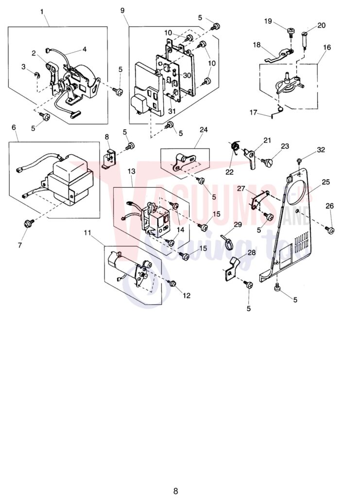 Janome 4800QC exploded schematic diagram (page 8)