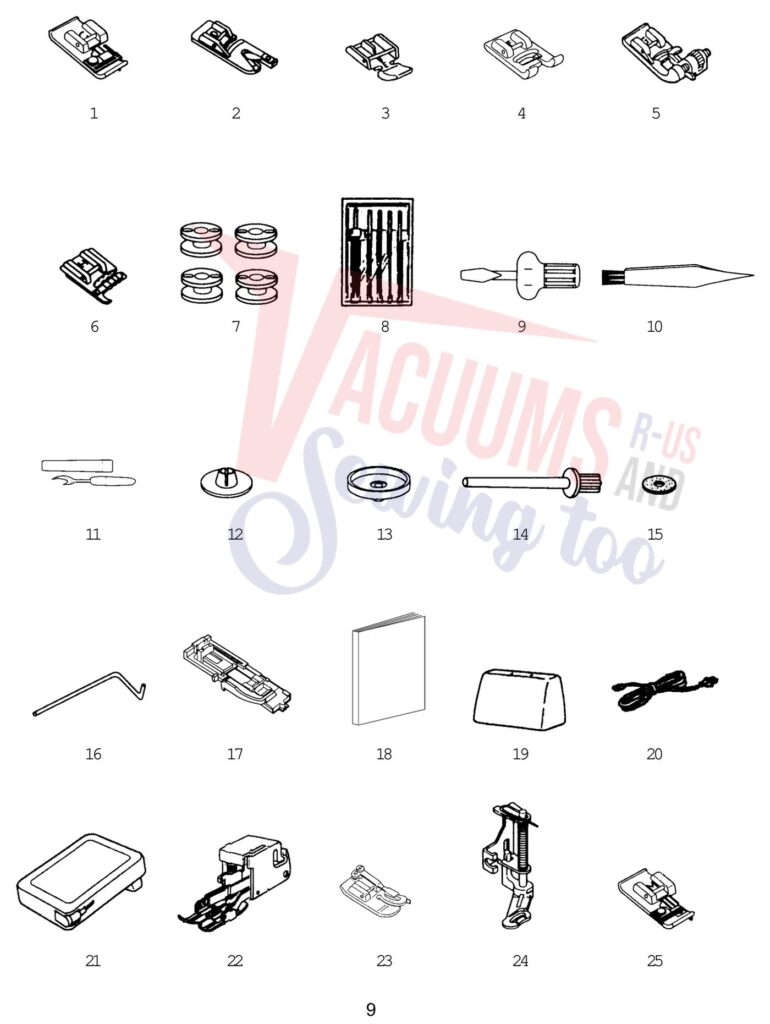Janome 4800QC exploded schematic diagram (page 9)