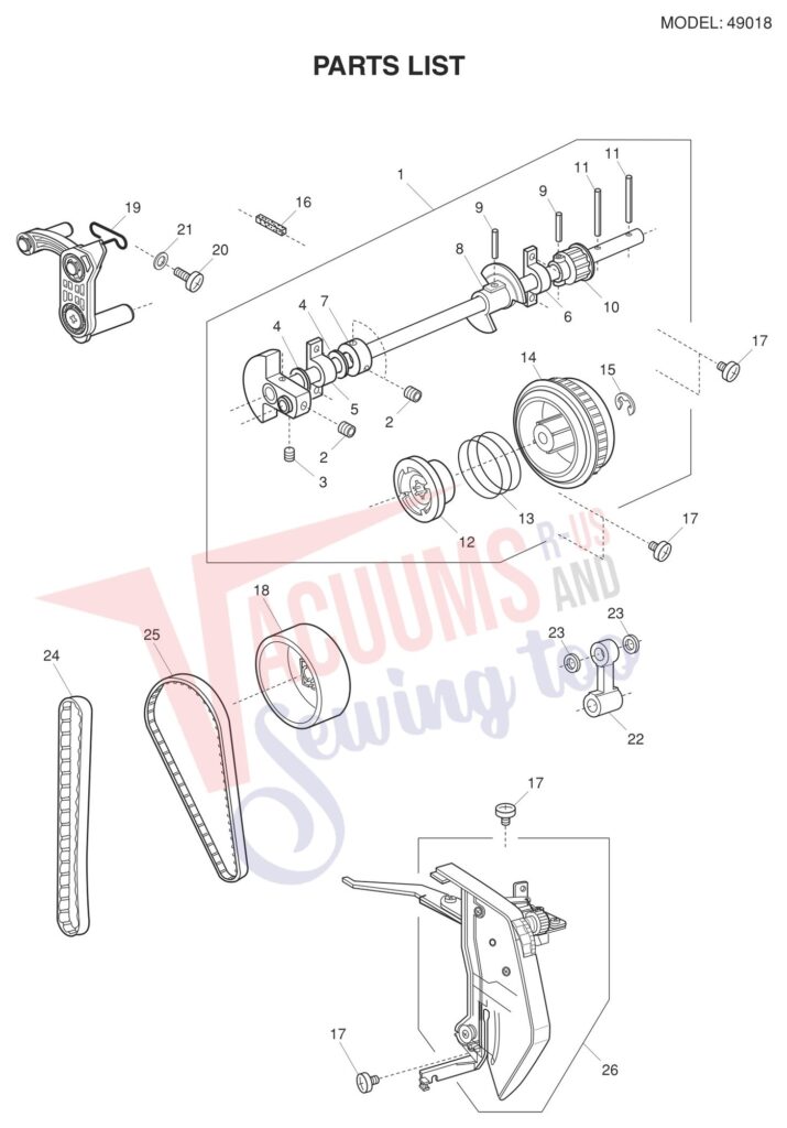 Janome 49018 exploded schematic diagram (page 1)