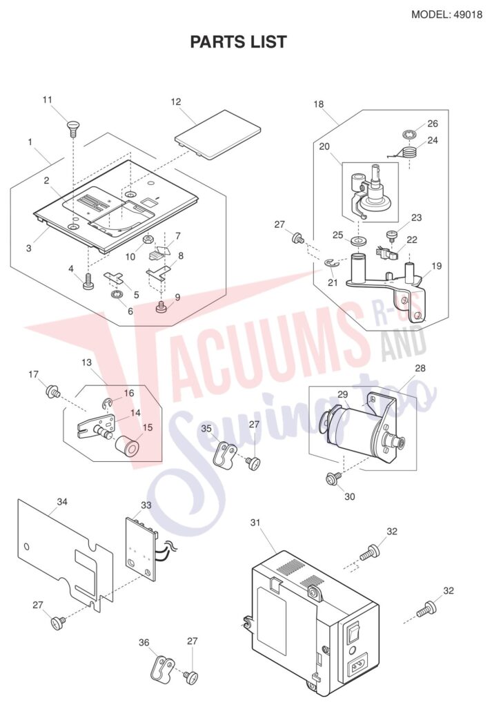 Janome 49018 exploded schematic diagram (page 4)