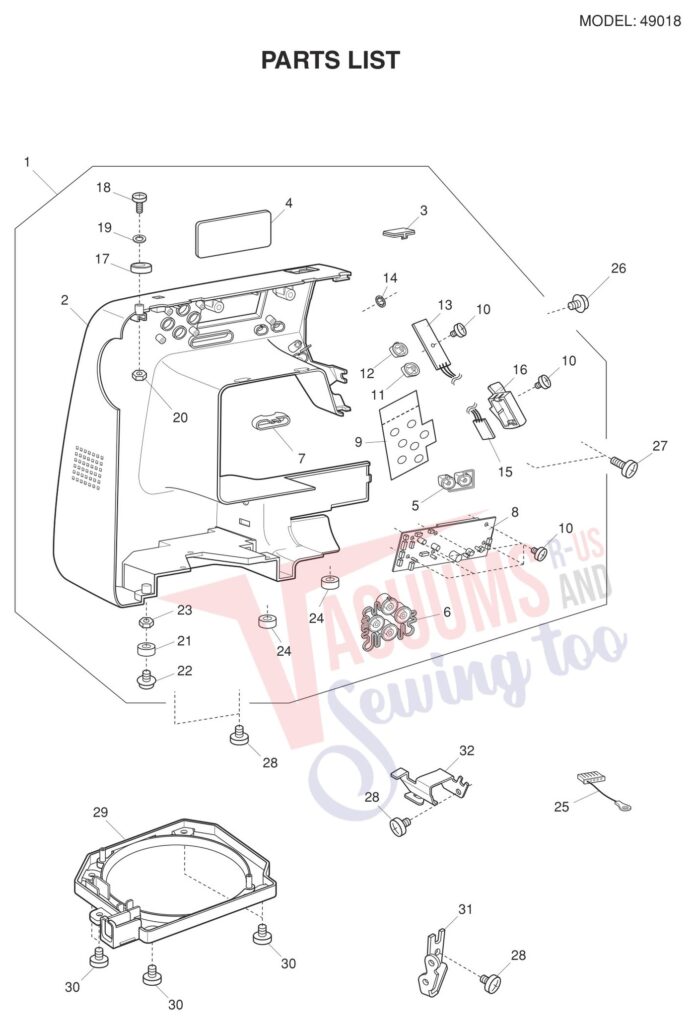 Janome 49018 exploded schematic diagram (page 6)