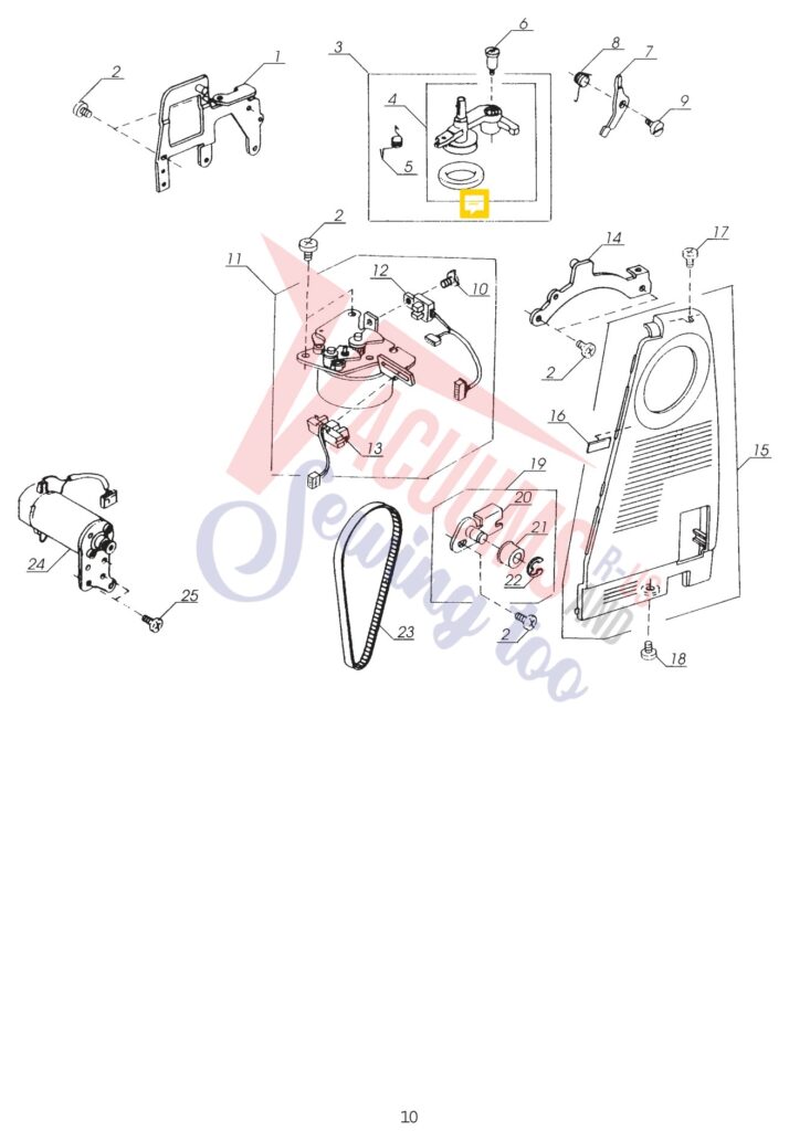 Oreck 5000 exploded schematic diagram (page 2)