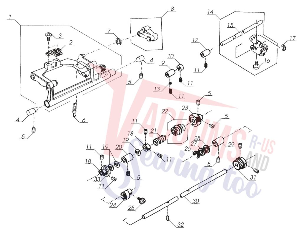 Oreck 5000 exploded schematic diagram (page 8)
