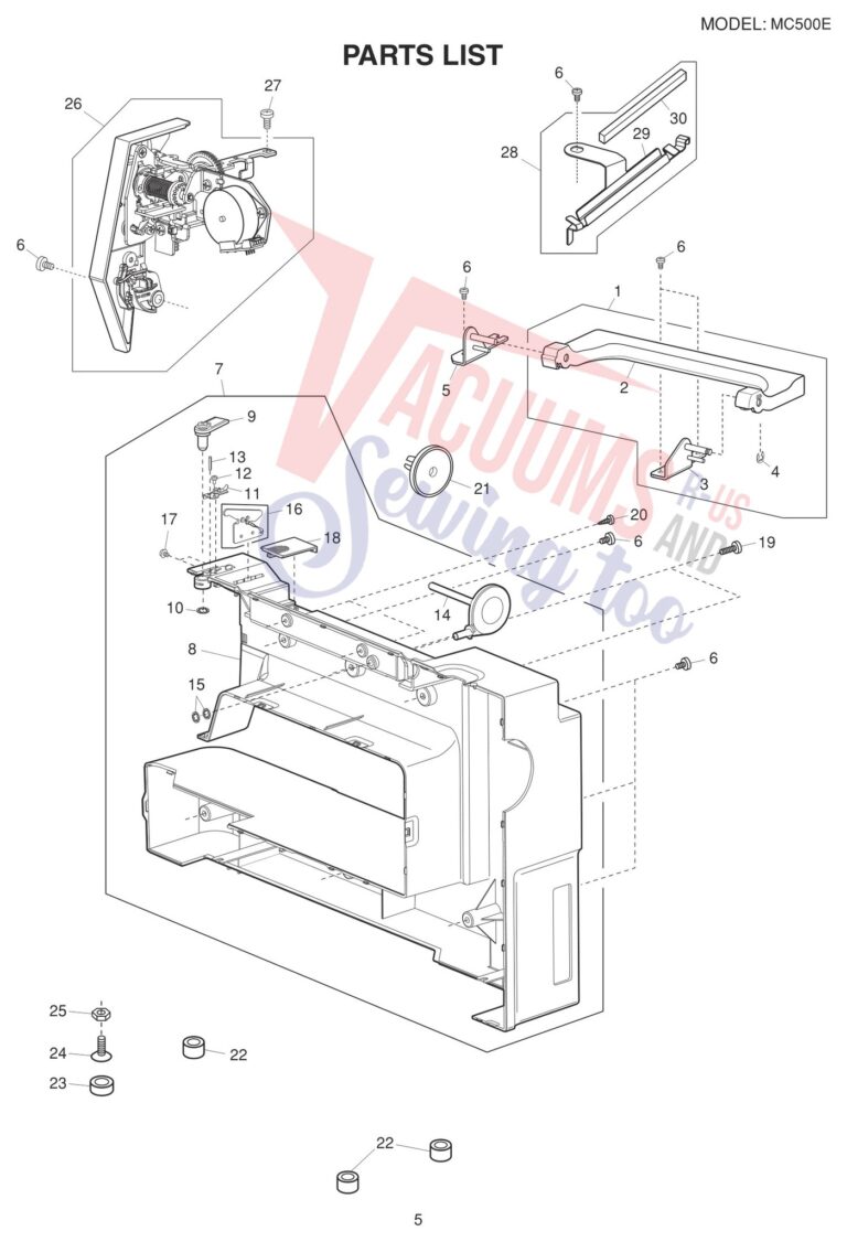Janome 500E schematic page 7 preview