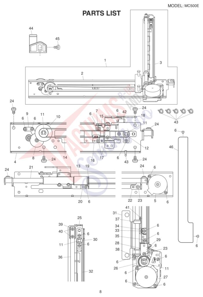 Janome 500E exploded schematic diagram (page 10)