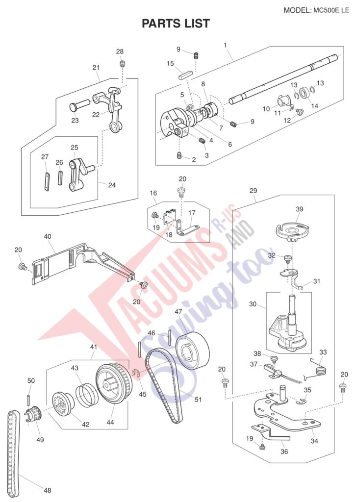 Janome 500ELE exploded schematic diagram (page 4)