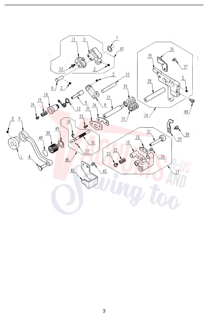 Janome 504D exploded schematic diagram (page 6)