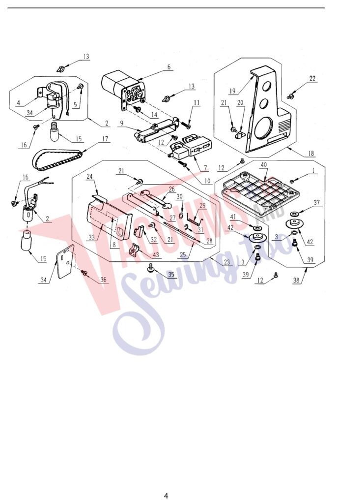 Janome 504D exploded schematic diagram (page 7)