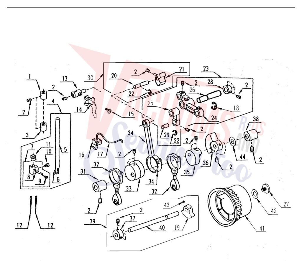 Janome 504D exploded schematic diagram (page 8)