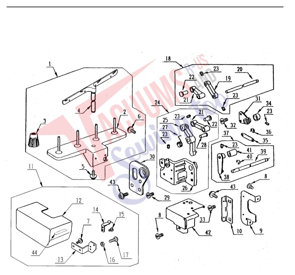 Janome 504D exploded schematic diagram (page 9)