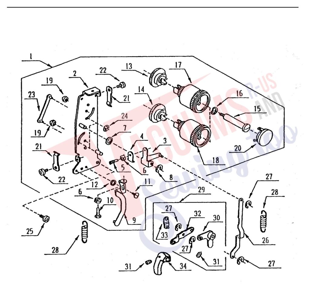 Janome 504D exploded schematic diagram (page 12)