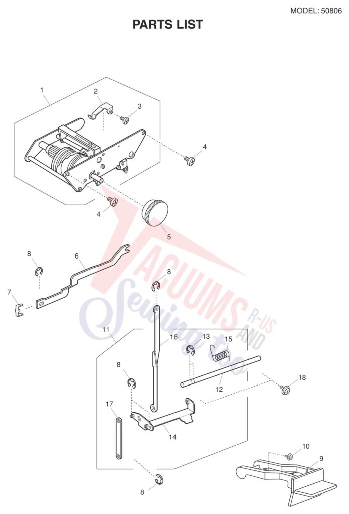 Janome 50806 exploded schematic diagram (page 5)