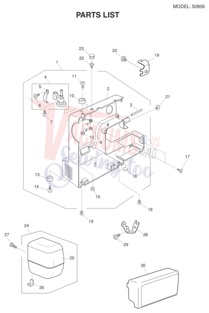 Janome 50806 exploded schematic diagram (page 6)