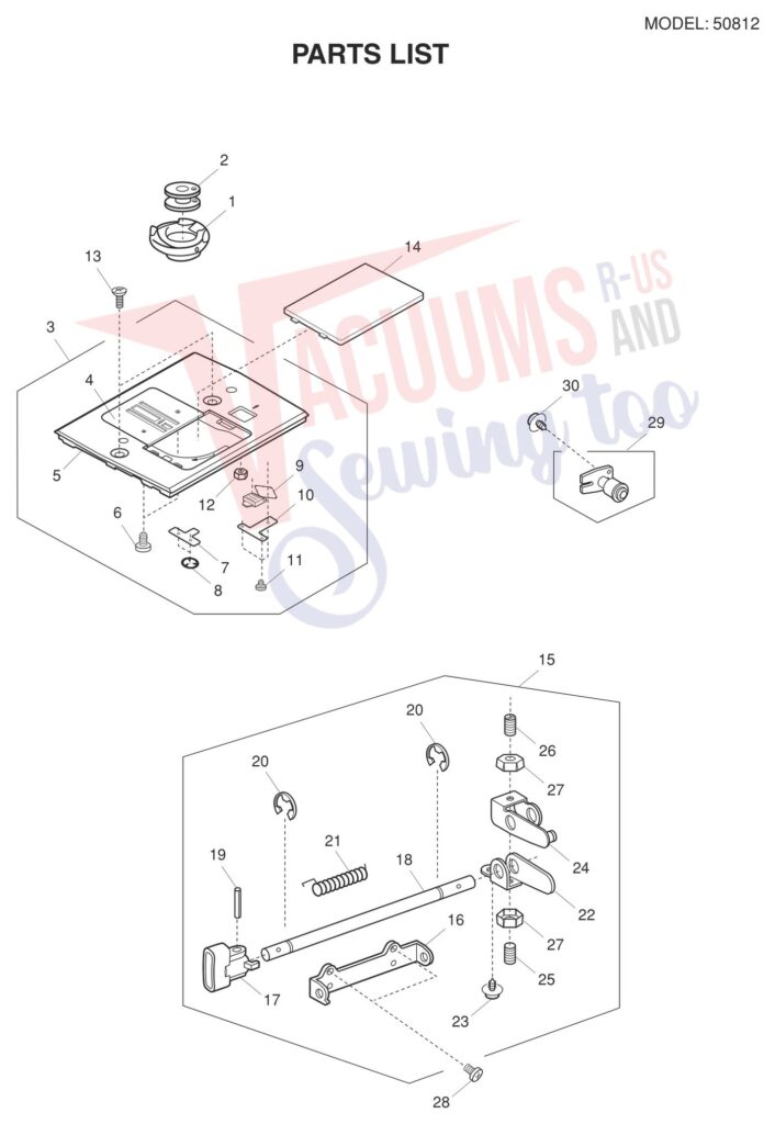 Janome 50812 exploded schematic diagram (page 4)