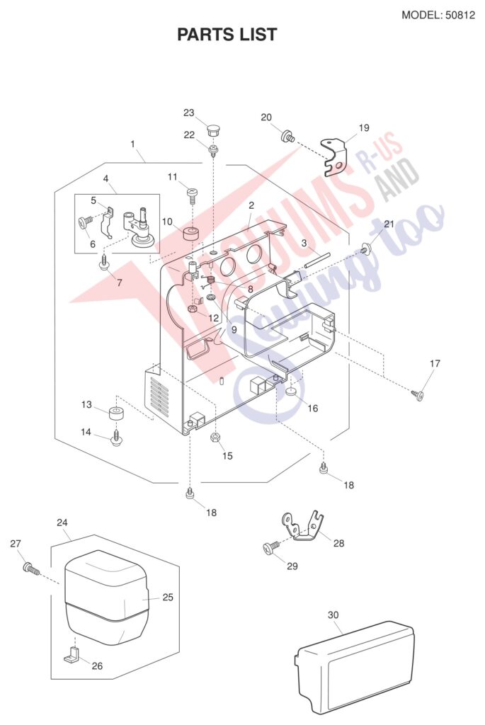Janome 50812 exploded schematic diagram (page 6)
