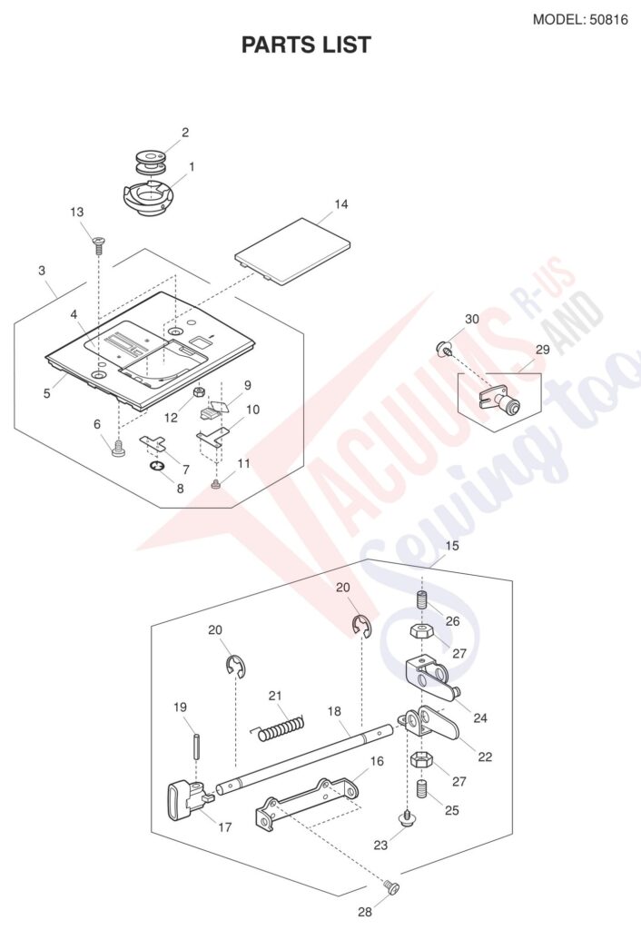 Janome 50816 exploded schematic diagram (page 4)