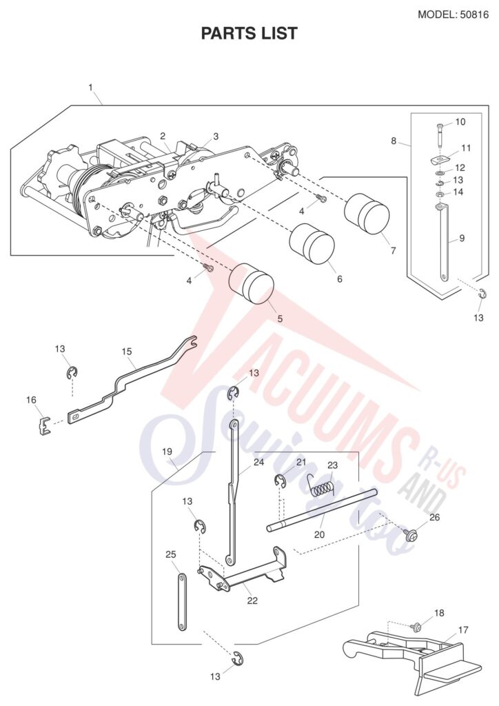 Janome 50816 exploded schematic diagram (page 5)