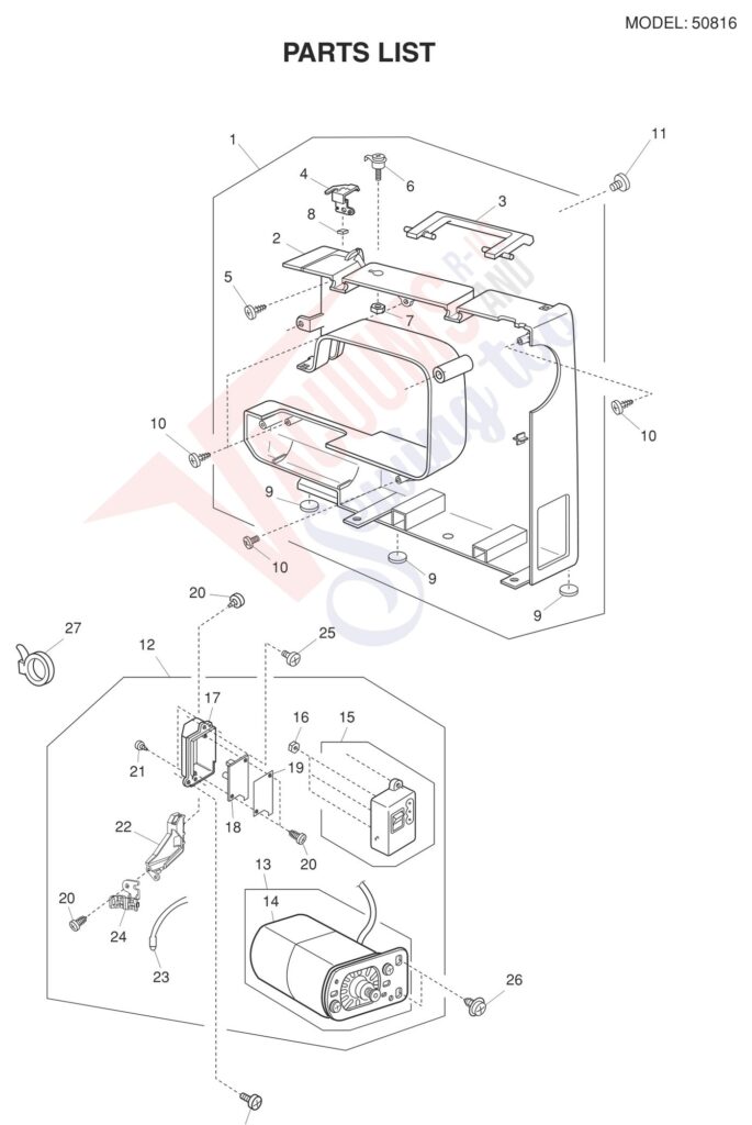 Janome 50816 exploded schematic diagram (page 7)