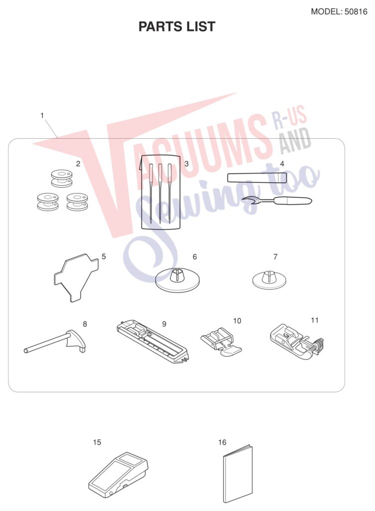 Janome 50816 exploded schematic diagram (page 8)