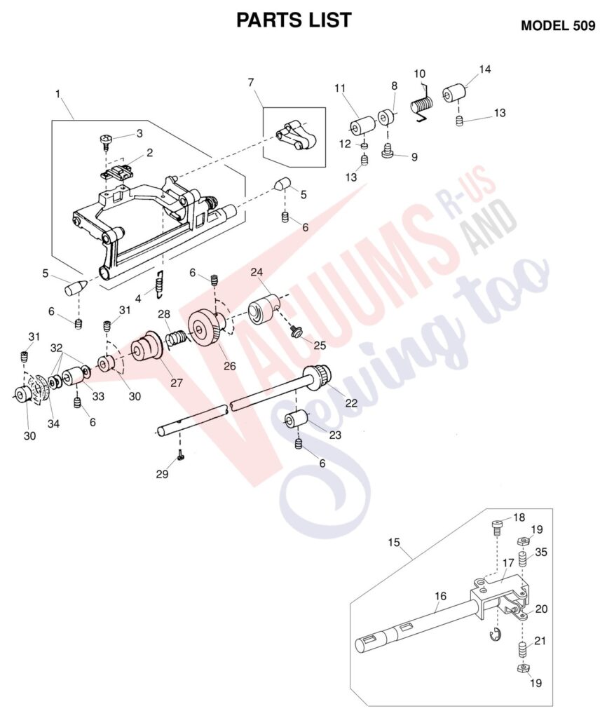 Kirby 509 exploded schematic diagram (page 9)