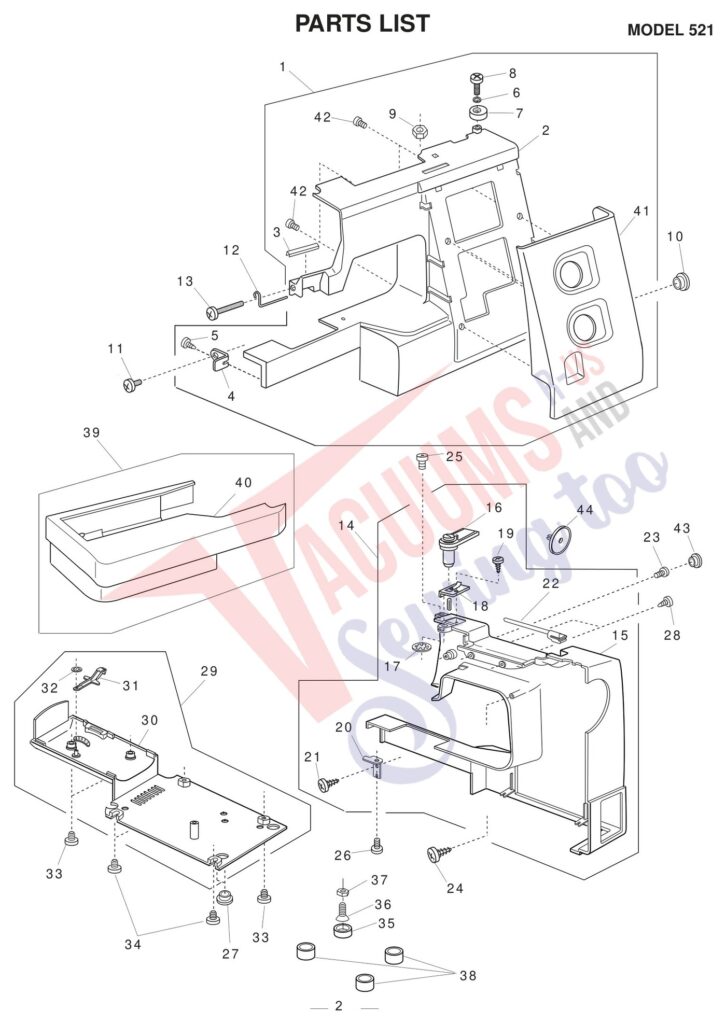 Janome 521 exploded schematic diagram (page 4)