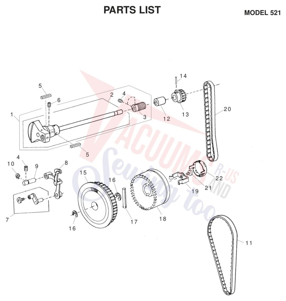 Janome 521 exploded schematic diagram (page 8)