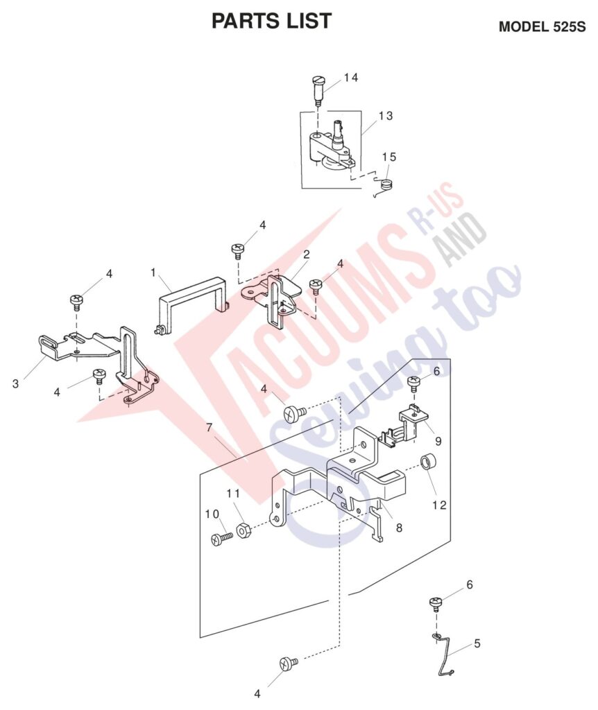 Janome 525S exploded schematic diagram (page 1)