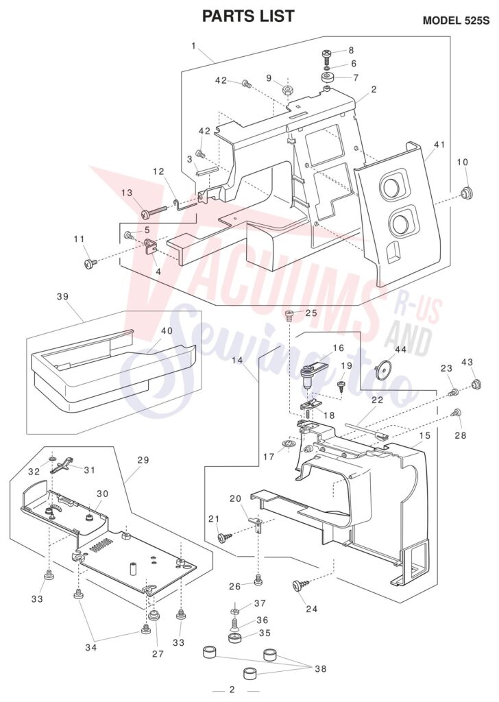 Janome 525S exploded schematic diagram (page 4)