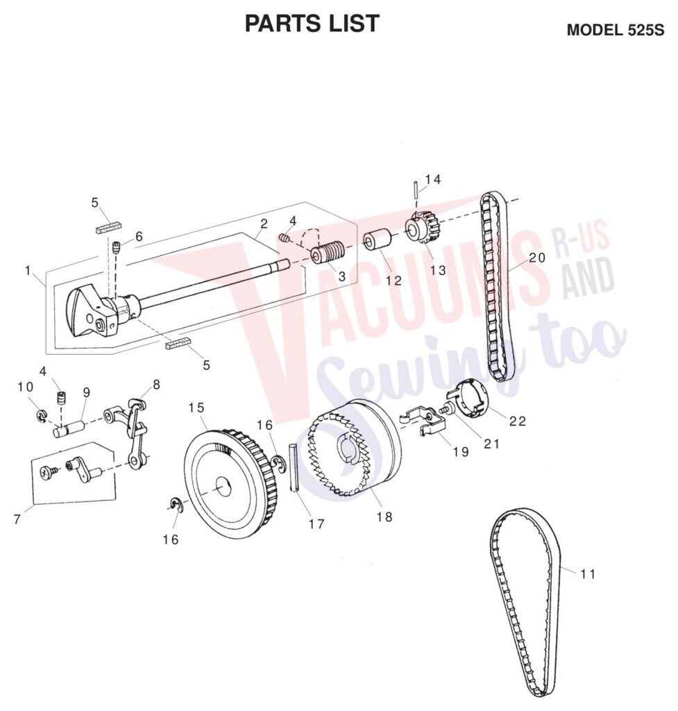 Janome 525S exploded schematic diagram (page 8)