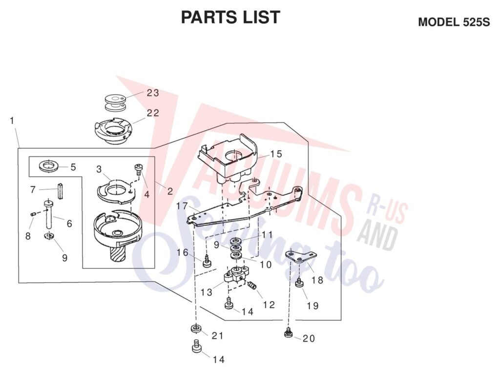 Janome 525S exploded schematic diagram (page 10)