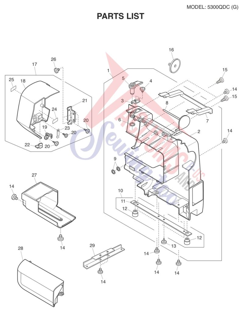 Janome 5300QDC-G exploded schematic diagram (page 5)