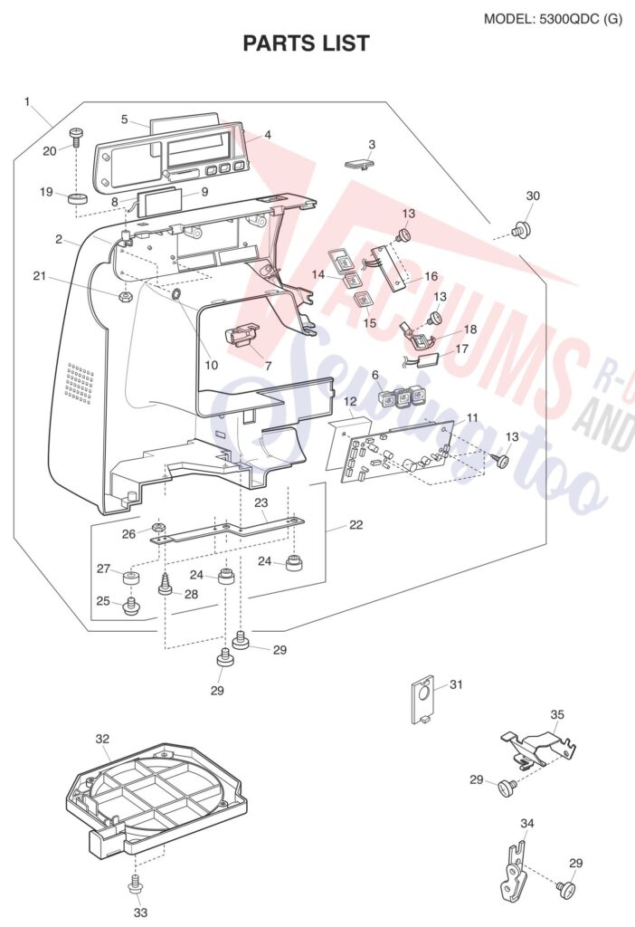 Janome 5300QDC-G exploded schematic diagram (page 6)