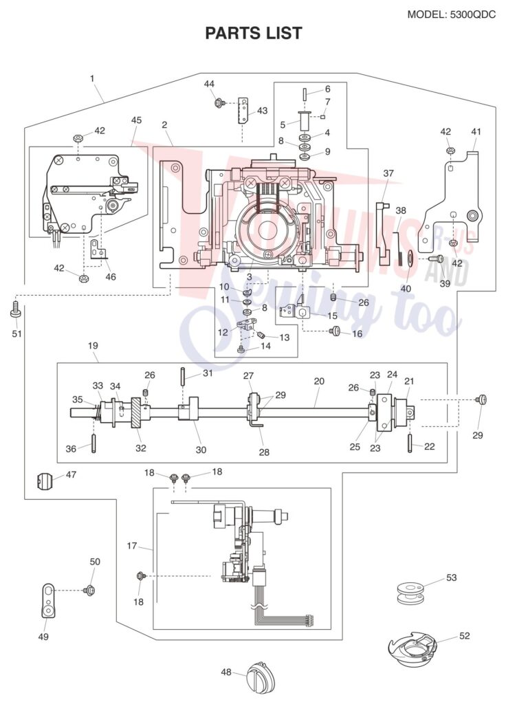 Janome 5300QDC-T exploded schematic diagram (page 3)