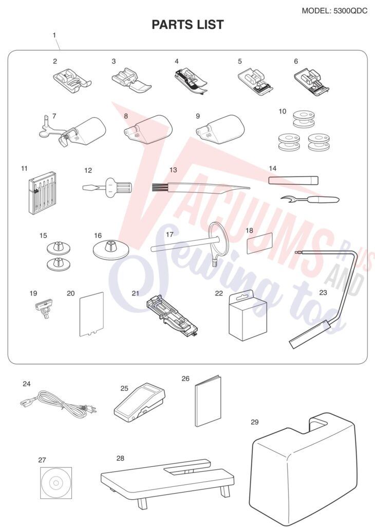 Janome 5300QDC-T exploded schematic diagram (page 8)
