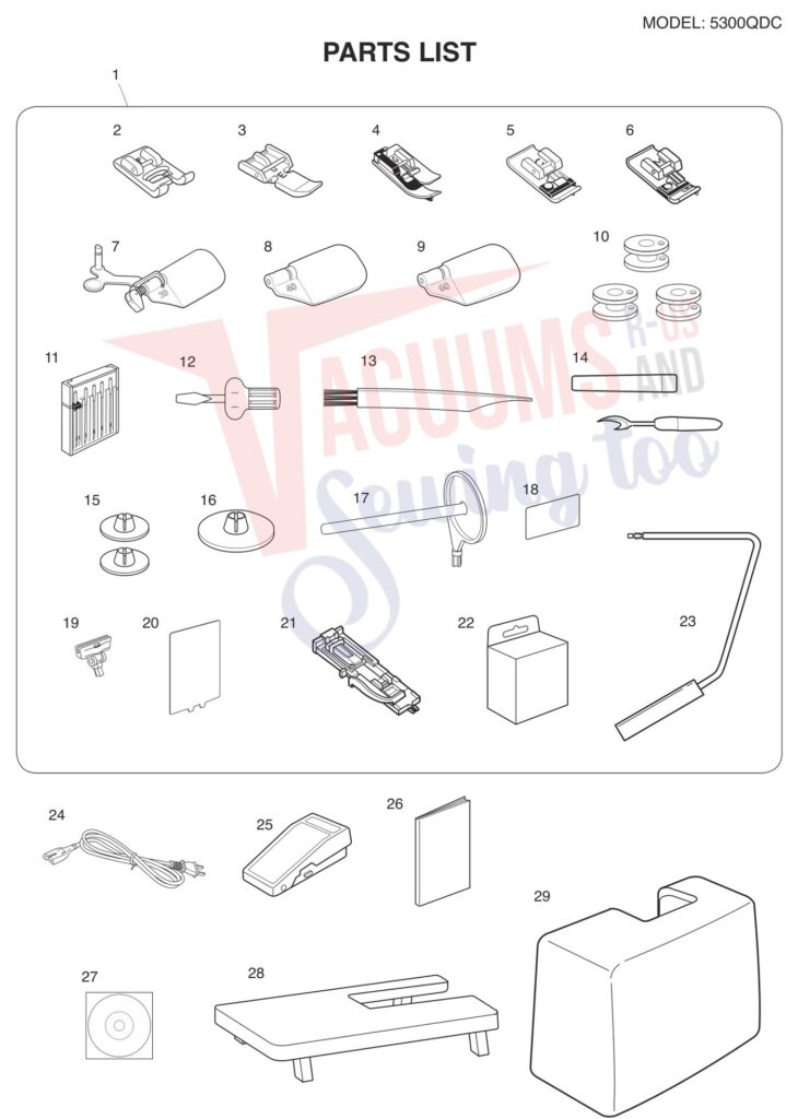 Janome 5300QDC-T V3 exploded schematic diagram (page 8)
